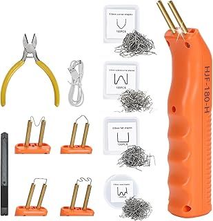 Pilipane 300W Plastic Welding Kit, Cordless Welder Rods Car Bumper Repair Kit with 400 PCS Hot Staples, Quick Operation, Plastic Welding Repair Kit for Car Parts/Kayak/Canoe,Plier,Flat/Outside