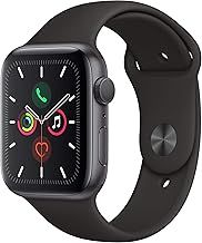 Apple Watch Series 5 (GPS, 44mm) - Space Grey Aluminium Case with Black Sport Band (Renewed)
