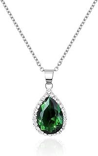 Linawe Crystal Chain Necklace for Women Trendy, Imitation Diamond Pendant, Statement Cubic Zirconia Boho Jewellery Set, 14K Gold/Rose Gold/Silver Birthstone Necklace