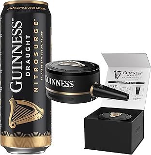 Guinness Draught│Nitrosurge│Stout Beer│4.1% vol│8x558ml│Perfect Pub Pour At Home│Ready for Rugby│Starter Pack Device & Cans Bundle