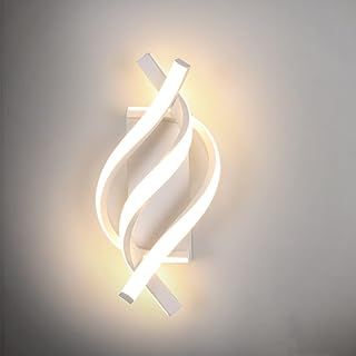 Comely Modern LED Wall Light Indoor, 22W Elegant Spiral Wall Lamps for Bedroom, White LED Wall Sconce Lights Acrylic for Bedroom Living Room Hallway Stairs Hotel, Warm White 3000K