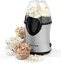 Salter EK2902 Electric Popcorn Maker – Includes Measuring Cup, No Oil, Homemade Fresh Popcorn in Under 3 Minutes, Uses Hot Air, Healthy Snacking, Detachable Cover, For Movie Nights, Parties, 1200W