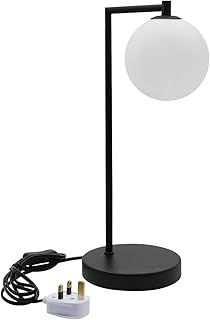 Modern Retro Opaque Globe Table Lamp Black Desk Lamp and Bedside Light M0221-F