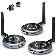 AIMIBO Wireless HDMI Transmitter and 2 Receivers 5.8G - Up to 4 TVs - Streaming 1080P@60Hz Video Wireless HDMI Extender Adapter for Laptop, PC, Camera to Multiple TVs, Projector, Display - 165FT/50M