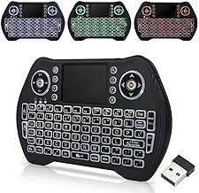 Zedo Backlit Mini Wireless Keyboard 2.4G, Handheld Remote with Touchpad Mouse for Android TV Box, Windows PC, HTPC, IPTV, Raspberry Pi, XBOX 360, PS3, PS4