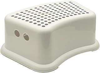 Step Stool for Bathroom with Anti-Slip, White Colour, Toilet Steps For Toddlers, Lightweight Durable Stepping Toilet Step for Kids, Sink, Kitchen With Grey Dots (37x24.5x13 cm, 400g)