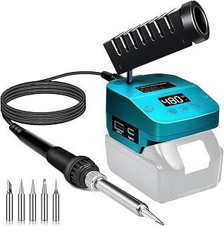 Cordless Soldering Iron Station Tool for Makita18V LXT Battery,PortableElectric Fast Heating Up Soldering Iron with USB&Type C for Makita BL1850 for DIY,Appliance Repair,Wire Welding(NO Battery)