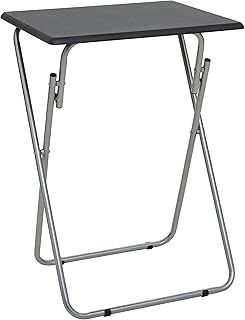 Premier Housewares Collapsible Fold up Table - Portable Camping Table for Drink Coffee - Lightweight Small Folding Outdoor Table for Camp Picnic - Black Kitchen Work Table