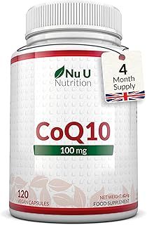 CoQ10-120 Vegan Capsules - 4 Month Supply - 100% Pure & Naturally Fermented Coenzyme Q10 Ubiquinone Supplement not Ubiquinol - Made in The UK - Nu U Nutrition