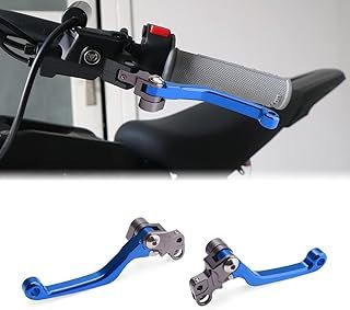 JESTOP Dirt Bike Clutch & Brake Lever Set, Adjustable Pivot for Sur Ron Light Bee Segway X260 X160, 6061 Billet Folding Left & Right Hand Set (Blue)