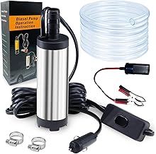 Fuel Transfer Pump,12V Diesel Pump Stainless Steel Submersible Pump,Water Pump with Adapter Clip Transfer Pump,Water Pump Submersible with 3 Meter Hose