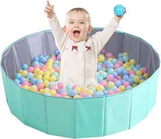Ball Pit, Foldable Baby Ball Pit, Kids Play Ball Pool, Portable Ocean Ball Pit, Playhouse Playpen Ocean Ball Pool for Baby Toddler Boys Girls Indoor Outdoor Nursery Baby Playpen (80cm, Blue)