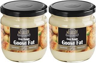 Hazlemere Free Range 100% Natural Goose Fat 320g - Pack of 2 | Ideal for Sauteing & Roasting