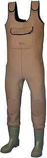Shakespeare Sigma Neoprene Waterproof Chest Waders with Cleated Sole Boots for Men and Women - For Wading , Fly Fishing , Hunting , Muck Work, Brown