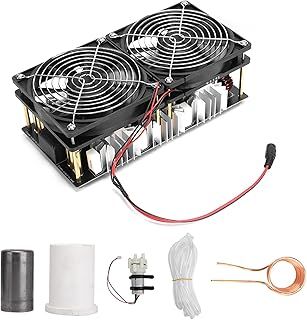 Bewinner1 2500W ZVS Induction Heater Module Flyback Driver, PCB Heating Board Large Radiator with Spiral Copper Tube Crucible and Water Pump Pipe 12-48V
