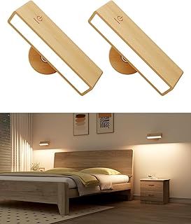 Battery Operated Wall Sconces,Magnetic Wall Lights Indoor with 50 LED,Touch Control Dim 360°Rotation,4000mAh Rechargeable Wireless Wall Lamp for Bedroom,Living Room(2 Pack)