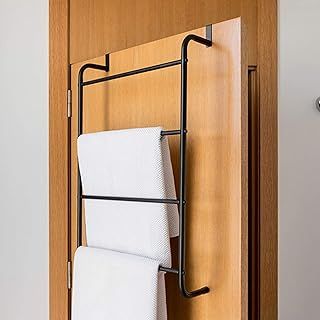 Over the Door Hanging Towel Rail Modern Bathroom Towel Rack Holder with 4 Bars