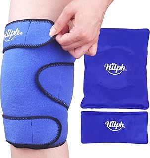 Hilph Knee Ice Pack Wrap, Reusable Ice Pack for Knee Replacement Surgery Gel Cold Pack Knee Ice Wrap Around Entire Knee for Meniscus Damage, Osteoarthritis, Bursitis, Joint Effusion - Blue