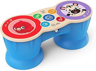 Baby Einstein, Hape, Upbeat Tunes Magic Touch Drum​, Wooden Musical Toy Instruments for Toddlers, Cause and Effect, 2 Play Modes, Sound Effects, Ages 6 Months +