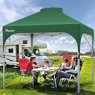 YITAHOME 3x3Meter Instant Heavy Duty Pop Up Gazebo, Waterproof Folding Garden Camping Party Tent Canopy Marquee 4 Weight Bags for Patio Markets Beach