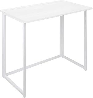 Leader Accessories small foldable Computer Desk Industrial Folding Study Table 31.5”x17.8”x28.4” White
