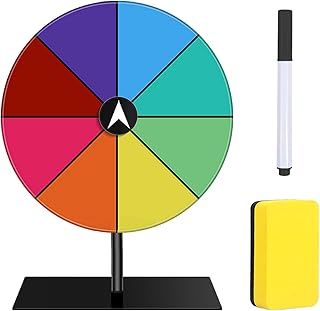 Spinning Prize Wheel Spinning Wheel for Prizes 8 Slots Spin the Wheel with Stand Wheel of Fortune Set with Dry Erase & Marker for Holiday Activities Carnival Games Trade Shows Win Fortune Spin Game