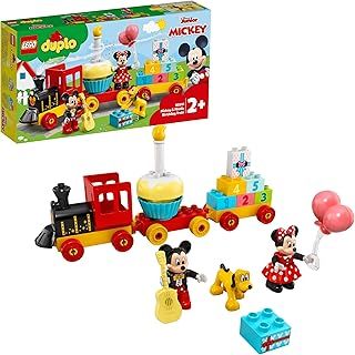 LEGO 10941 DUPLO Disney Mickey & Minnie Birthday Train, Building Toys for Toddlers with Number Bricks, Cake and Balloons, 2 Year Old Girls & Boys Gifts, packaging may vary