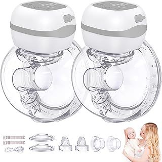 Jheppbay Double Electric Breast Pump Hands Free, Wearable Breast Pump Electrical, 12 Levels 3 Modes, Painless Low Noise, 5s Quick Installation, BPA Free