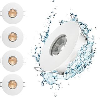 Linkind Led Downlights Ceiling 3000k Warm White, Recessed Led Spot Lights for Ceiling 65-75mm,5W 450lm,IP44 Waterproof for Kitchen Bathroom, Non-Dimmable,5 Pack