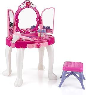 Kids Dressing Table, Kids Vanity Table, Girls Vanity Table, Kids Vanity Table And Chair, Girls Vanity Table With Mirror And Stool, Toddler Dressing Table, Toddler Vanity Table, Pink
