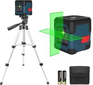 Laser Level with Tripod,RockSeed Green Cross Laser Level Horizontal and Vertical Line Rotatable 360 Degree Self Levelling Laser Level with Manual/Self-Leveling Mode Carrying Pouch,Battery Included