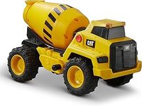 CatToysOfficial Construction Power Hauller CEMENT MIXER, Includes flashing lights, hydraulic sounds, movable scoop and tracks, 27cm long, for ages 3+, Yellow