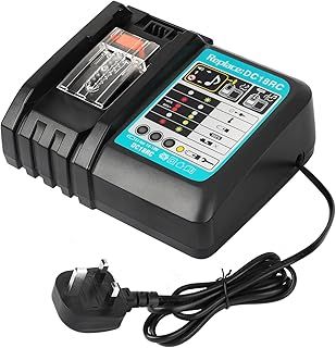 Powarobor DC18RC Fast Charger Compatible with makit_a_14.4V-18V Li-ion Battery BL1815 BL1830 BL1840 BL1850 BL1860 BL1415 BL1430 BL1440 DC18RD DC18RA DC18SF