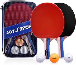Table Tennis Bats and Balls Set, Portable Table Tennis Paddles with Balls, Professional Ping Pong Set for 2 or 4 Players with Portable Bag