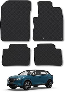 Rubber Car Mats Compatible with Nissan Qashqai e-Power (2022+) Tailored Fit Car Floor Mats Set Accessory Custom Fit Anti-Slip Backing Heavy-Duty Waterproof Easy-Clean Durable All Weather