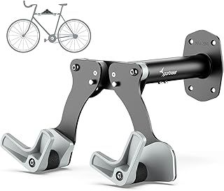 Sportneer Bike Wall Mounts, Aluminum Bike Rack with 5 Levels Adjustment Bicycle Wall Hanger Hook in Garage with wide handlebars (MAX 25KG) for Indoor Bike Storage Mountain Bikes or Hybrid Bikes