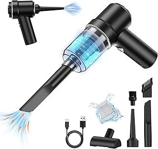 Cordless Vacuum Cleaner, Mini Handheld Vacuum,Small Car Vacuum with LED, Electric Air Duster & Vacuum Cleaner 2 in 1 Rechargeable,Portable Vacuum Cleaner for Home, Office and Car Cleaning, Black