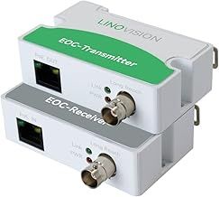 LINOVISION POE/Ethernet Over Coax EOC Converter IP Over Coax Max 1000m Power and Data Transmission Over Regular RG59 Coaxial Cable for Upgrading Analog Surveillance System to IP Surveillance System