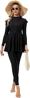 seafanny Women Modest Swimsuit Long Sleeve Burkini Full Cover Muslim Swimwear