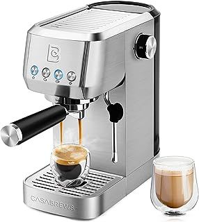 3700 Essential Espresso Machine 20 Bar, Stainless Steel Cappuccino & Latte Machine with Steam Frother for Home, 1.3L Water Tank, Silver