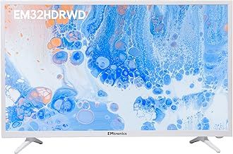 EM32HDRWD 32 inch HD LED TV with Built-In DVD Player and Freeview, HDMI, COAXIAL, AUX, USB Port, PVR Recording - White