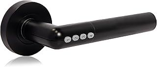 XFORT Smart Lock Door Handle, Stainless Steel in Black, Lever On Rose, Bluetooth Door Handle for Internal Wooden Doors