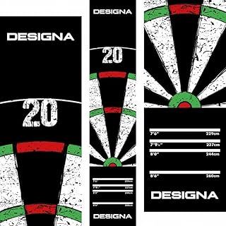 Designa Darts MAT43 | Non Slip Carpet Dart Mat, Double Top, 290cm x 60cm