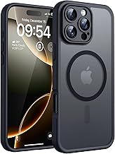TOCOL Magnetic for iPhone 16 Pro Case 6.3-Inch, Fit for MagSafe, Upgraded [Full Camera Protection], [14FT Military Grade Drop Tested] Shockproof Slim Translucent Matte Back Phone Cover (Black)