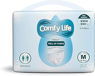 Comfy Life Premium Adult Incontinence Pull Up Diaper Pants 12 Pack High Absorbency (Medium)