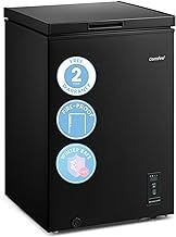 COMFEE' RCC100BL2(E) 99L Freestanding Chest Freezer with Digital Temperature Control, 4 Star Freezer Rating, Suitable for Outbuildings, Garages and Sheds,Black [Energy Class E]