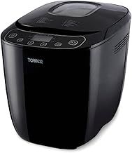 Tower T11003 2 lb Digital Bread Maker with 12 Automatic Programs, 13 Hours Delay Timer, 60 Minutes Keep Warm Function, Adjustable Crust Control, Non-Stick Bread Pan, 550 W, Black