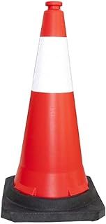 Traffic Cone PPC with PVC Base | 30" - 75 CM Road Safety Cone With Reflective | High Visibility Red Street Cone | Portable Wind Resistant Traffic Cone with Black Base
