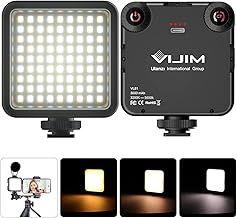 Video Light LED Camera Light with Cold Shoe, Soft Light Board, Adjustable Brightness & Color Temperature, Rechargeable 3000mAh Battery, VL81