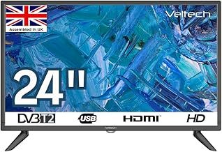 24 Inch HD Ready LED Standard TV with Freeview HD, HDMI, SCART, USB Record and Media Player HD Dolby Digital Audio Television for Kitchen